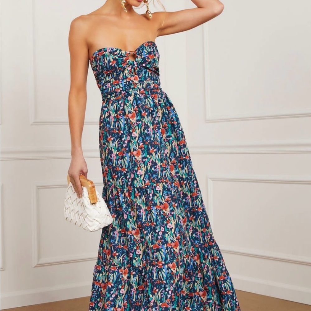 Floral Strapless Maxi Dress